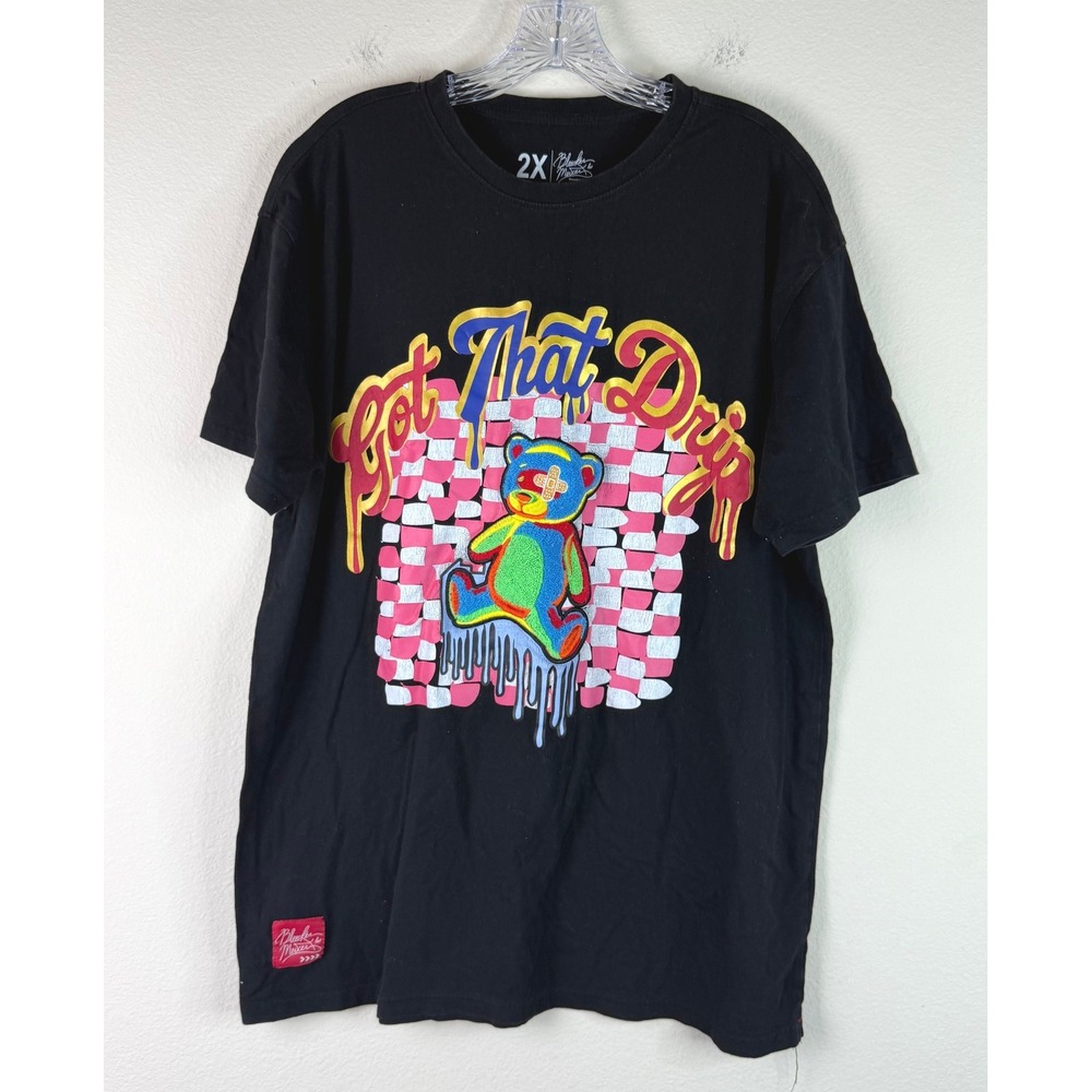 Bleecker & Mercer T-Shirt Mens 2XL Got That Drip Teddy Bear Graphic Black Tee